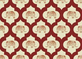 Elephant seamless pattern. Ethnic elephant with Oriental style traditional decorated elephant design for carpet, wallpaper, clothing, textile, wrapping, Batik, fabric. vector