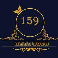 New unique logo design with number 159 vector