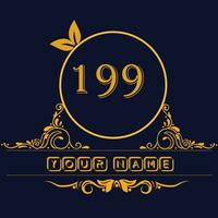 New unique logo design with number 199 vector