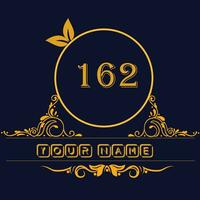 New unique logo design with number 162 vector