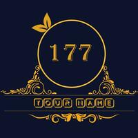 New unique logo design with number 177 vector