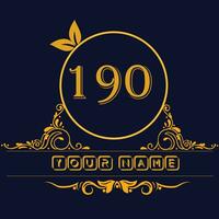 New unique logo design with number 190 vector