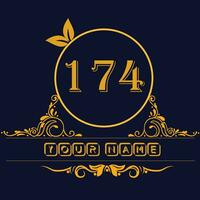 New unique logo design with number 174 vector