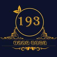 New unique logo design with number 193 vector