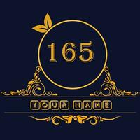 New unique logo design with number 165 vector