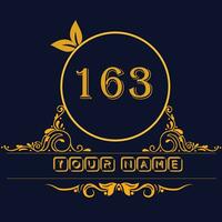 New unique logo design with number 163 vector