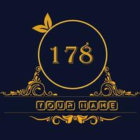 New unique logo design with number 178 vector