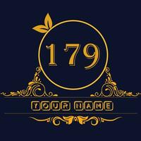 New unique logo design with number 179 vector