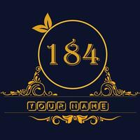 New unique logo design with number 184 vector