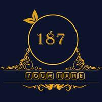 New unique logo design with number 187 vector