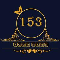 New unique logo design with number 153 vector