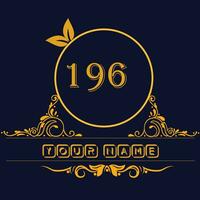 New unique logo design with number 196 vector