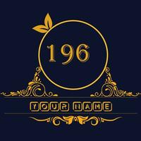 New unique logo design with number 196 vector