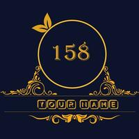 New unique logo design with number 158 vector