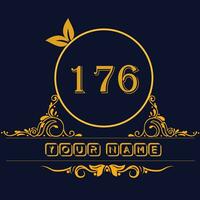 New unique logo design with number 176 vector