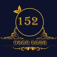 New unique logo design with number 152 vector