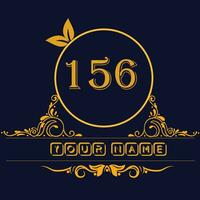 New unique logo design with number 156 vector