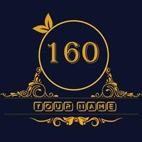 New unique logo design with number 160 vector