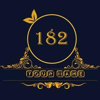 New unique logo design with number 182 vector