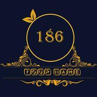 New unique logo design with number 186 vector