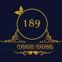 New unique logo design with number 189 vector