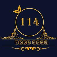 New unique logo design with number 114 vector