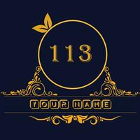 New unique logo design with number 113 vector