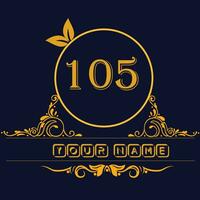 New unique logo design with number 105 vector