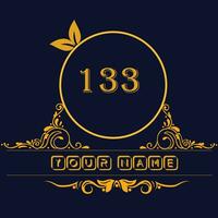 New unique logo design with number 133 vector