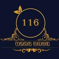 New unique logo design with number 116 vector