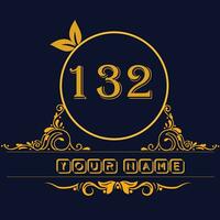 New unique logo design with number 132 vector