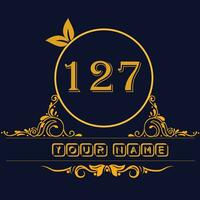 New unique logo design with number 127 vector