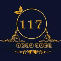 New unique logo design with number 117 vector