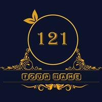 New unique logo design with number 121 vector