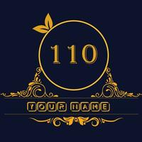 New unique logo design with number 110 vector