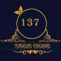 New unique logo design with number 137 vector