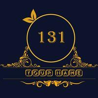 New unique logo design with number 131 vector