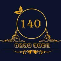 New unique logo design with number 140 vector