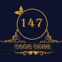 New unique logo design with number 147 vector