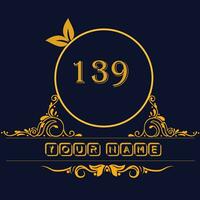 New unique logo design with number 139 vector