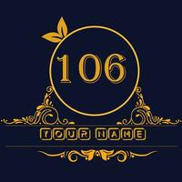 New unique logo design with number 106 vector