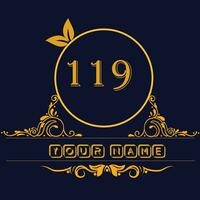 New unique logo design with number 119 vector