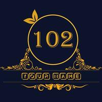 New unique logo design with number 102 vector