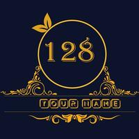 New unique logo design with number 128 vector