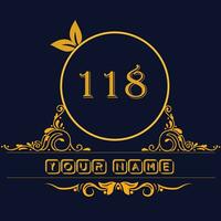 New unique logo design with number 118 vector