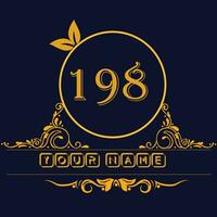 New unique logo design with number 198 vector