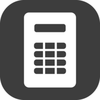 Calculator icon in black square. png