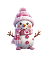 Cute Snowman isolated on Transparent Background, AI Generative png