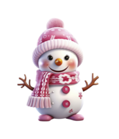 fofa boneco de neve isolado em transparente fundo, ai generativo png