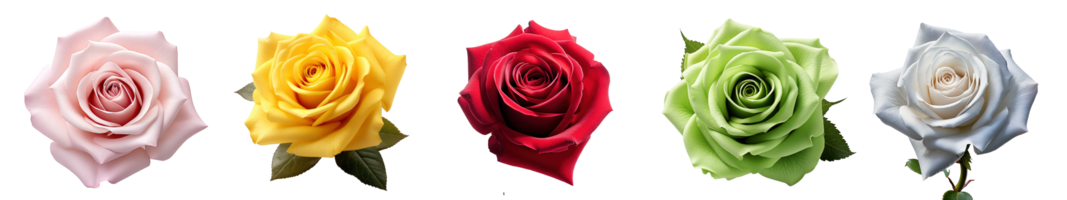 Collection of rose flowers isolate on transparent background. AI Generative png